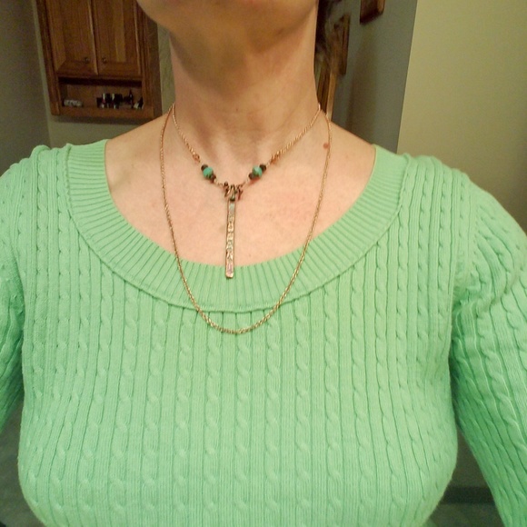 SOLD 💝 // Rose Gold & Copper Bar Necklace //OOAK - Picture 7 of 8